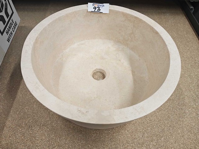 Natuursteen travertin waskom 40,6x15 cm - afbeelding 2 van  6