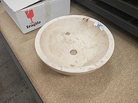 Natuursteen travertin waskom 40,6x15 cm - afbeelding 2 van  4