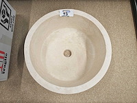 Natuursteen travertin waskom 40,6x15 cm - afbeelding 3 van  5