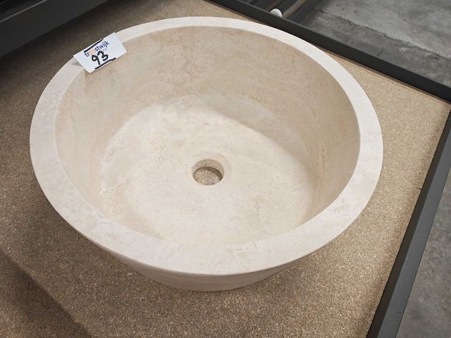 Natuursteen travertin waskom 40,6x15 cm - afbeelding 3 van  7