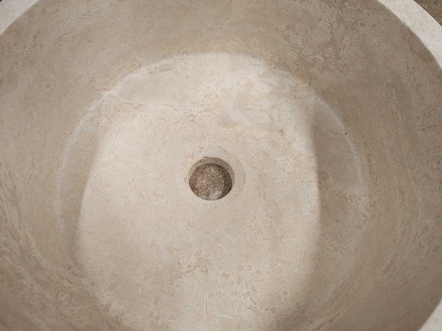 Natuursteen travertin waskom 40,6x15 cm - afbeelding 6 van  7