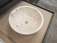 Natuursteen travertin waskom 40,6x15 cm - afbeelding 3 van  7