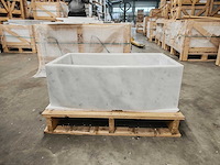 Natuursteen wit marmer wastafel 76x46x26 cm - afbeelding 2 van  2