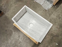Natuursteen wit marmer wastafel 76x46x26 cm - afbeelding 5 van  6