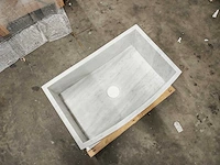 Natuursteen wit marmer wastafel 76x46x26 cm - afbeelding 3 van  6
