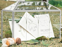 Ncyp glazen kaartendoos met gleuf en slot voor bruiloftsreceptie - afbeelding 4 van  4