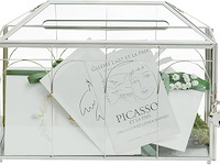 Ncyp glazen kaartendoos met gleuf en slot voor bruiloftsreceptie - afbeelding 1 van  4