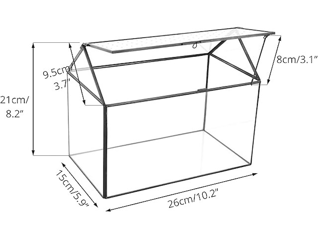 Ncyp huisvormig glazen terrarium - afbeelding 2 van  4