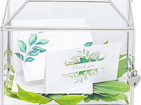 Ncyp zilveren glazen kaartendoos met sleuf en slot - afbeelding 1 van  4