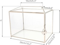 Ncyp zilveren glazen kaartendoos met sleuf en slot - afbeelding 2 van  4