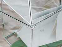 Ncyp zilveren glazen kaartendoos met sleuf en slot - afbeelding 3 van  4