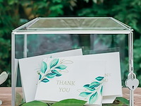 Ncyp zilveren glazen kaartendoos met sleuf en slot - afbeelding 4 van  4