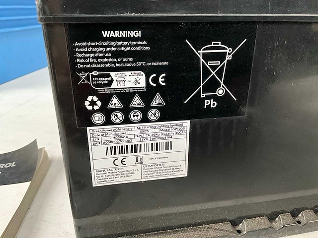 Nds 100ah 12 v gp100b dometic greenpower long life batterij - afbeelding 6 van  6