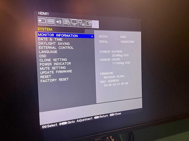 Nec multisync m491 49 inch 4k display - afbeelding 2 van  4
