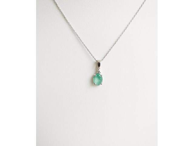 Necklace with pendant emerald - afbeelding 1 van  7