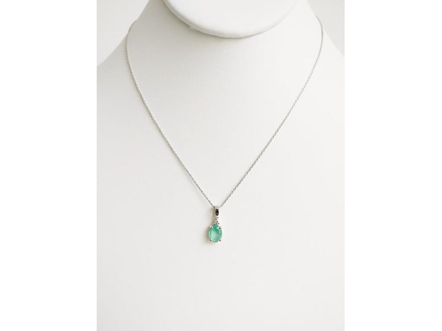 Necklace with pendant emerald - afbeelding 2 van  7