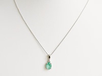 Necklace with pendant emerald - afbeelding 2 van  7