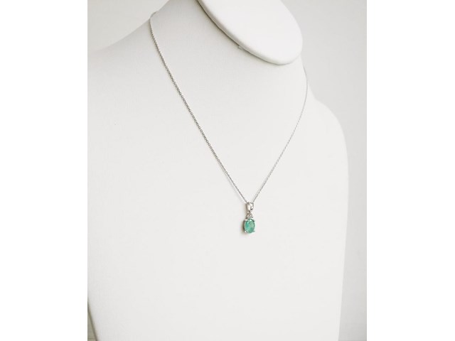 Necklace with pendant emerald - afbeelding 4 van  7