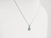 Necklace with pendant emerald - afbeelding 4 van  7