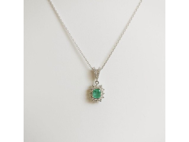 Necklace with pendant emerald - afbeelding 1 van  6