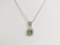 Necklace with pendant emerald - afbeelding 1 van  6