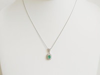 Necklace with pendant emerald - afbeelding 2 van  6