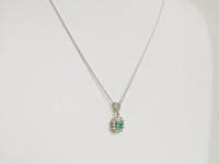 Necklace with pendant emerald - afbeelding 3 van  6