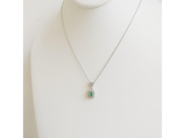 Necklace with pendant emerald - afbeelding 4 van  6