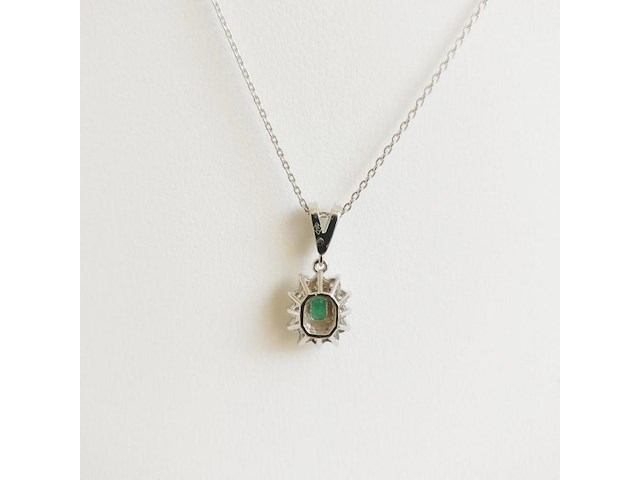 Necklace with pendant emerald - afbeelding 5 van  6