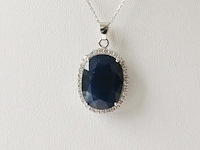 Necklace with pendant sapphire - afbeelding 1 van  7