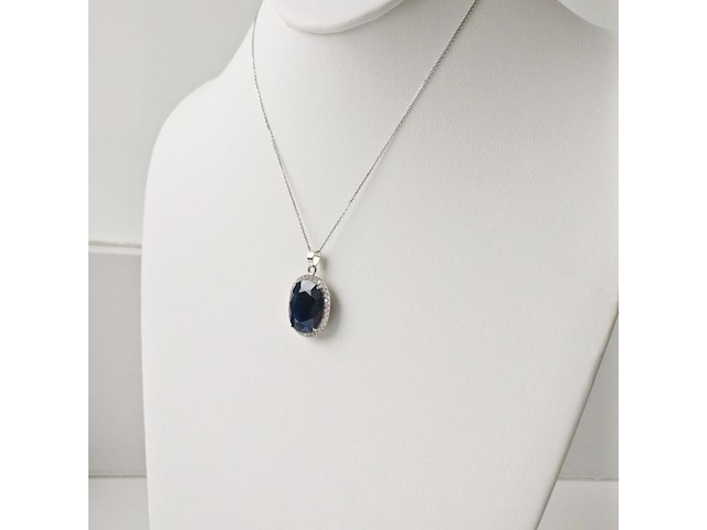 Necklace with pendant sapphire - afbeelding 3 van  7