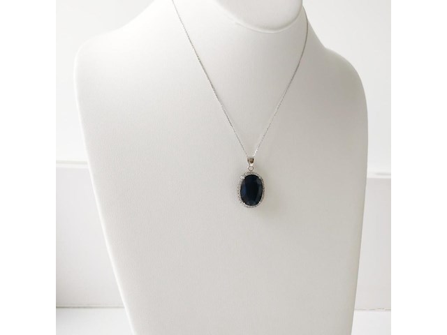 Necklace with pendant sapphire - afbeelding 4 van  7