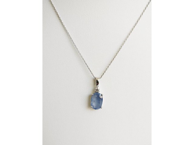 Necklace with pendant sapphire - afbeelding 1 van  7