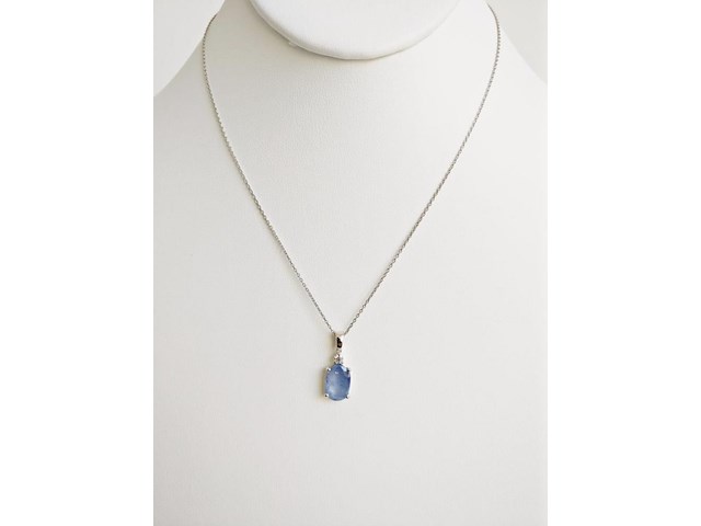 Necklace with pendant sapphire - afbeelding 2 van  7