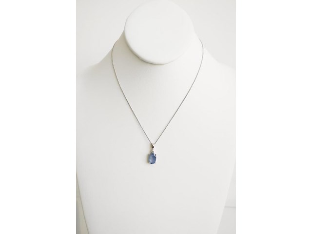 Necklace with pendant sapphire - afbeelding 3 van  7