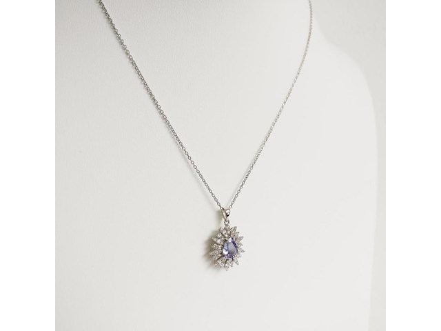 Necklace with pendant tanzanite - afbeelding 3 van  6
