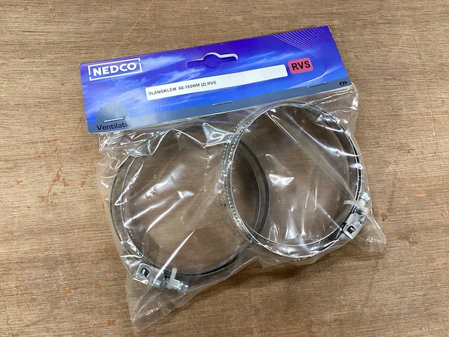 Nedco rvs slangklem, 60-165 mm, 2 pack (12x) - afbeelding 1 van  3