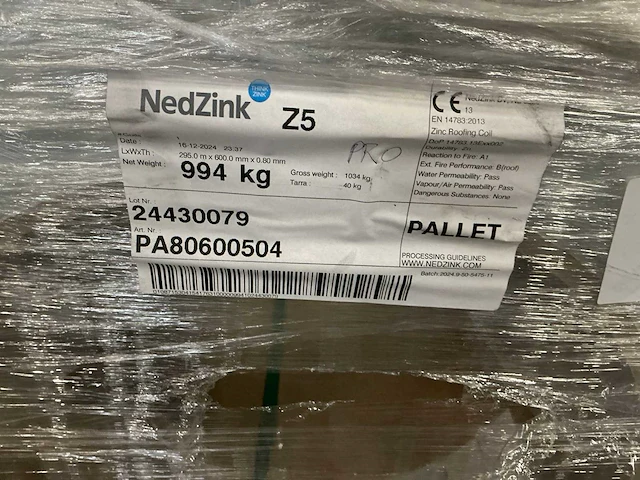Nedzink zink op rol - afbeelding 3 van  3