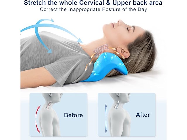 Nek- en schouderontspanner met massagetip voor de bovenrug, beige - afbeelding 6 van  6