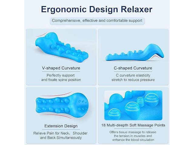 Nek- en schouderontspanner met massagetip voor de bovenrug, beige - afbeelding 2 van  6