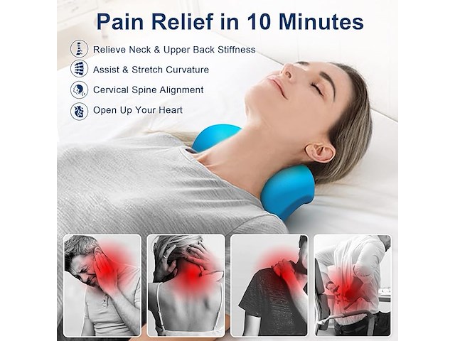 Nek- en schouderontspanner met massagetip voor de bovenrug, beige - afbeelding 4 van  6