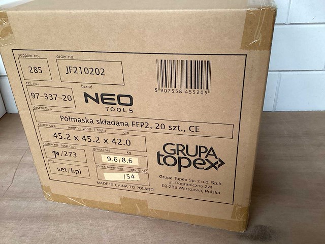 Neo tools stofmasker ffp1, doosje 20 stuks (270x) - afbeelding 2 van  8