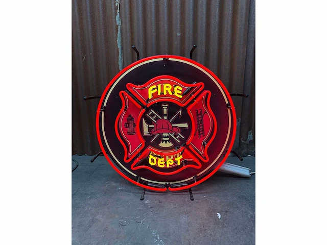 Neon brandweerbord 60 cm - afbeelding 1 van  2
