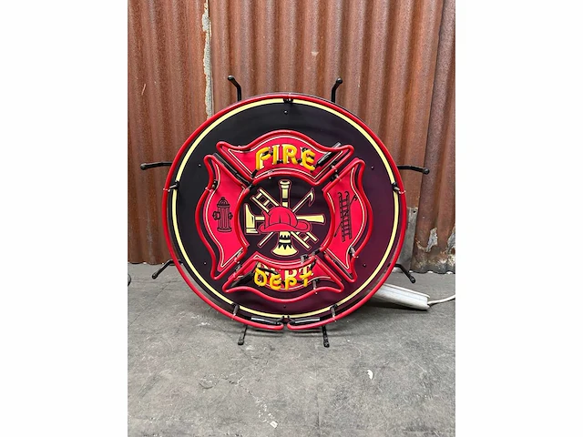 Neon brandweerbord 60 cm - afbeelding 2 van  2