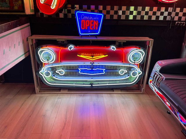 Neon chevrolet bel air 1957 bord (152 cm) - diverse lichte uitrusting - afbeelding 1 van  2