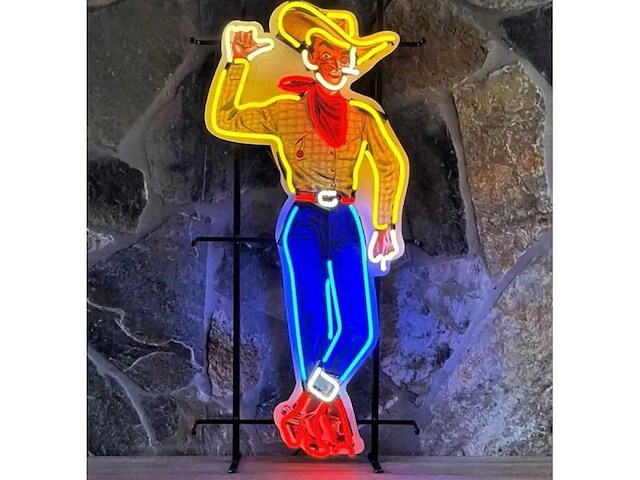 Neon las vegas cowboybord 106x52cm - diverse lichte apparatuur - afbeelding 1 van  1