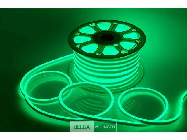 Neon led strip 50m - 8w/m - groen - ip65 waterdicht (x2) - afbeelding 1 van  6