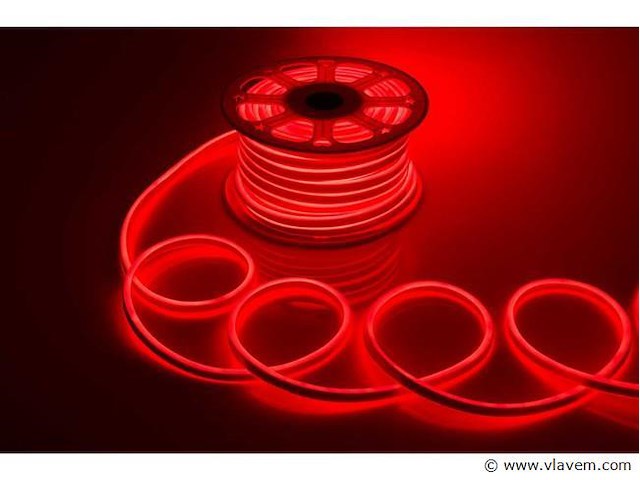 Neon led strip 50m . 8w/m . rood . ip65 waterdicht (x1) - afbeelding 1 van  4