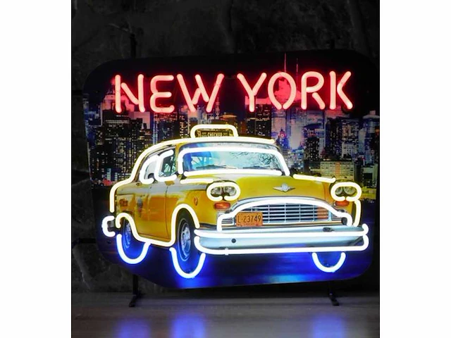 Neon new york taxibord 62cm - afbeelding 1 van  1