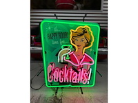 Neon sign cocktails happy hours 60 cm - diverse lichtapparatuur - afbeelding 1 van  1